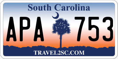 SC license plate APA753