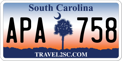 SC license plate APA758