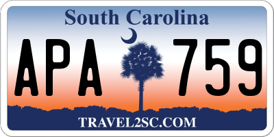 SC license plate APA759