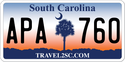 SC license plate APA760