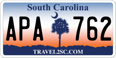 SC license plate APA762