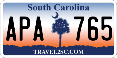 SC license plate APA765