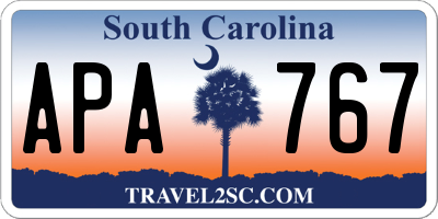 SC license plate APA767