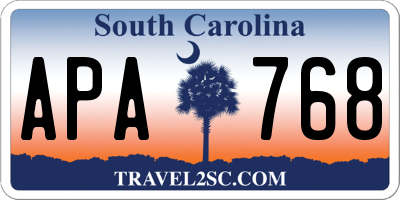 SC license plate APA768