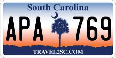SC license plate APA769