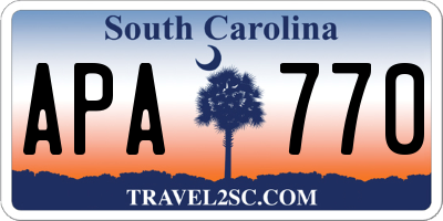 SC license plate APA770