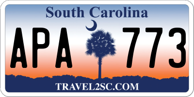 SC license plate APA773
