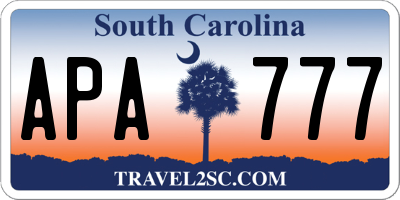 SC license plate APA777