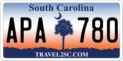 SC license plate APA780