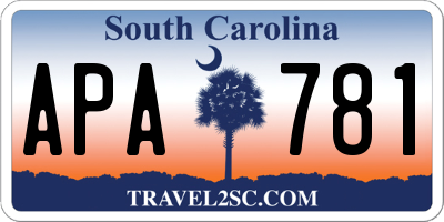 SC license plate APA781