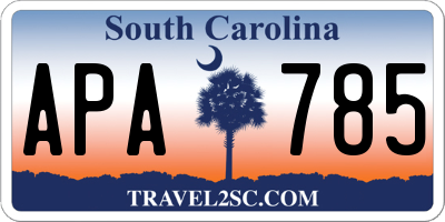 SC license plate APA785