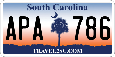 SC license plate APA786