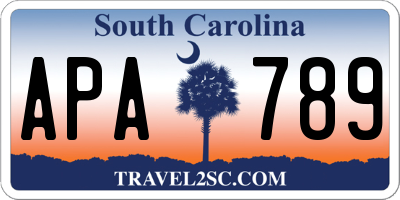 SC license plate APA789