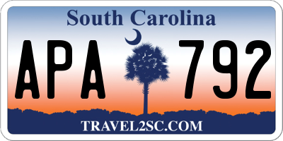 SC license plate APA792