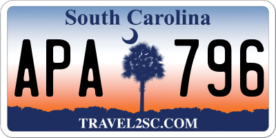 SC license plate APA796