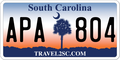 SC license plate APA804