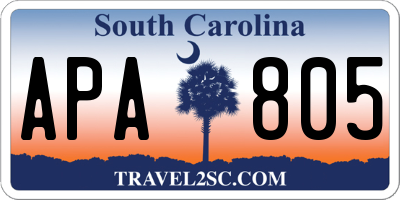 SC license plate APA805