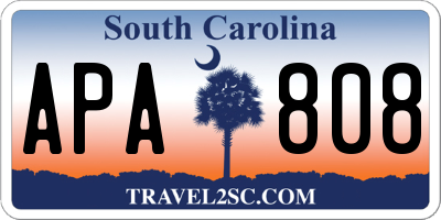 SC license plate APA808