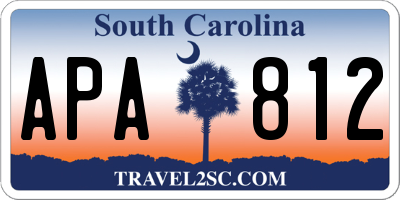 SC license plate APA812