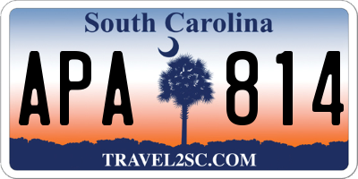 SC license plate APA814
