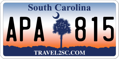 SC license plate APA815