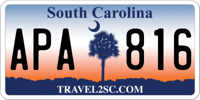 SC license plate APA816