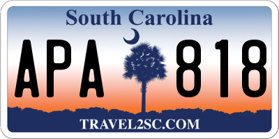 SC license plate APA818