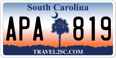 SC license plate APA819
