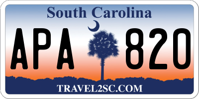 SC license plate APA820