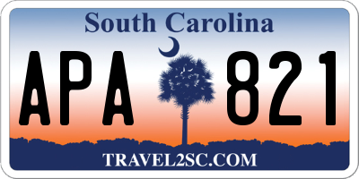 SC license plate APA821