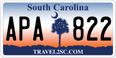 SC license plate APA822