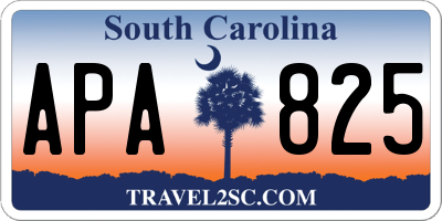 SC license plate APA825