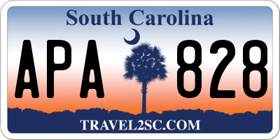 SC license plate APA828