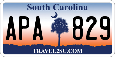 SC license plate APA829