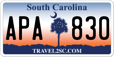 SC license plate APA830