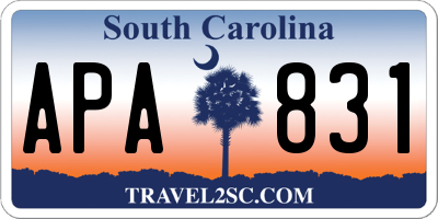 SC license plate APA831