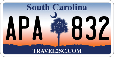 SC license plate APA832