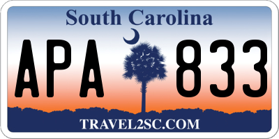 SC license plate APA833