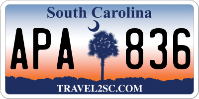 SC license plate APA836