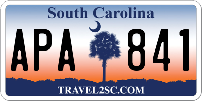 SC license plate APA841