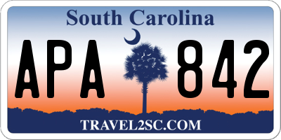 SC license plate APA842