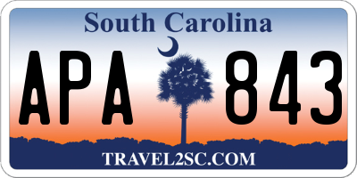 SC license plate APA843