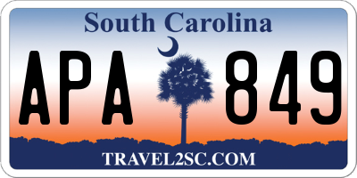 SC license plate APA849