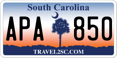 SC license plate APA850