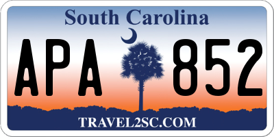 SC license plate APA852
