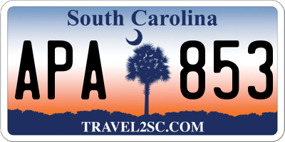 SC license plate APA853