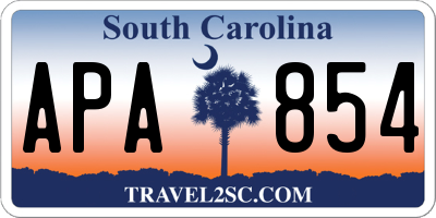 SC license plate APA854
