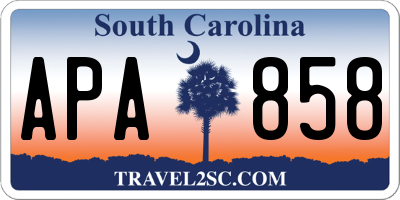 SC license plate APA858