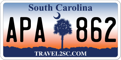 SC license plate APA862
