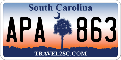 SC license plate APA863